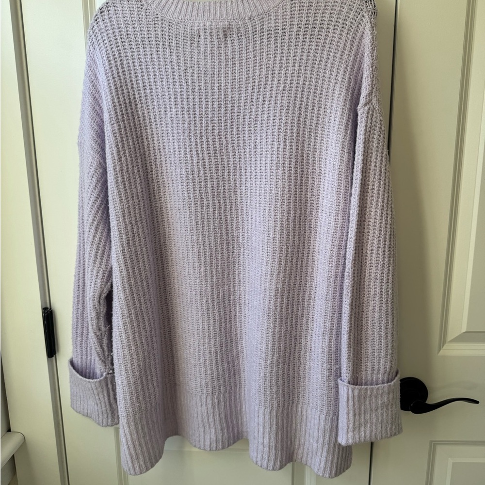 Nine West Lavender Oversized V-Neck Women's Sweater - Picture 3 of 4